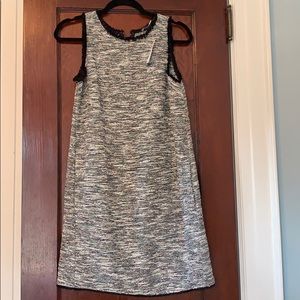 Ann Taylor Loft Black & White Tweed Shift Dress